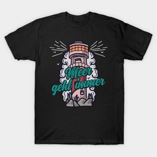 Meer geht immer Leuchtturm mit Möwen T-Shirt